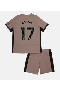 Tottenham Hotspur Cristian Romero #17 Jalkapallovaatteet Lasten Kolmas peliasu 2023-24 Lyhythihainen (+ Lyhyet housut)